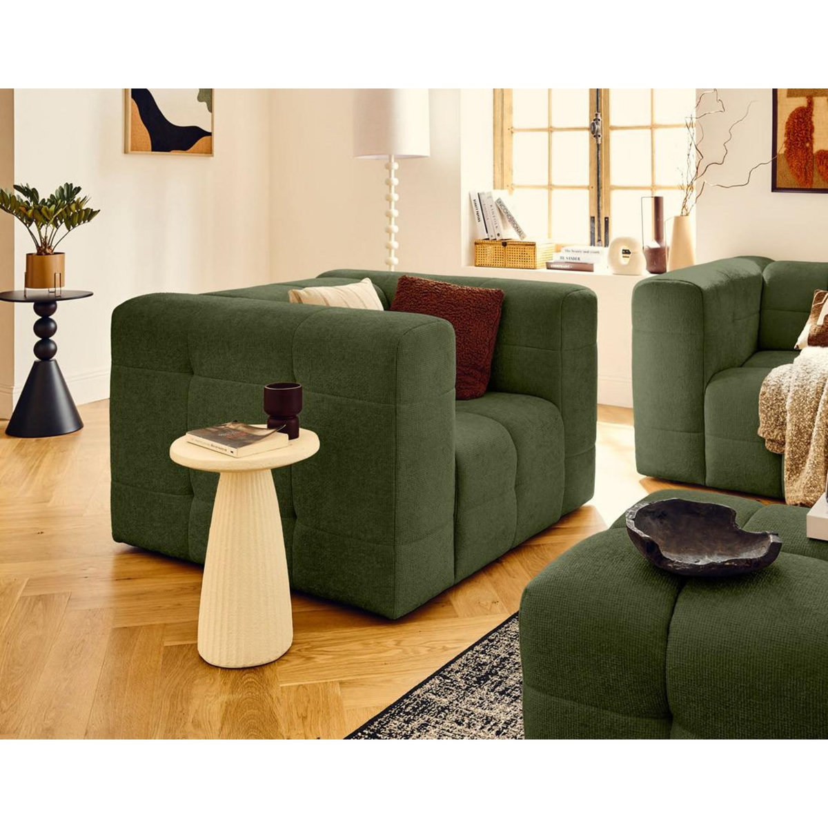 LISA DESIGN Suzano - fauteuil en tissu texturé