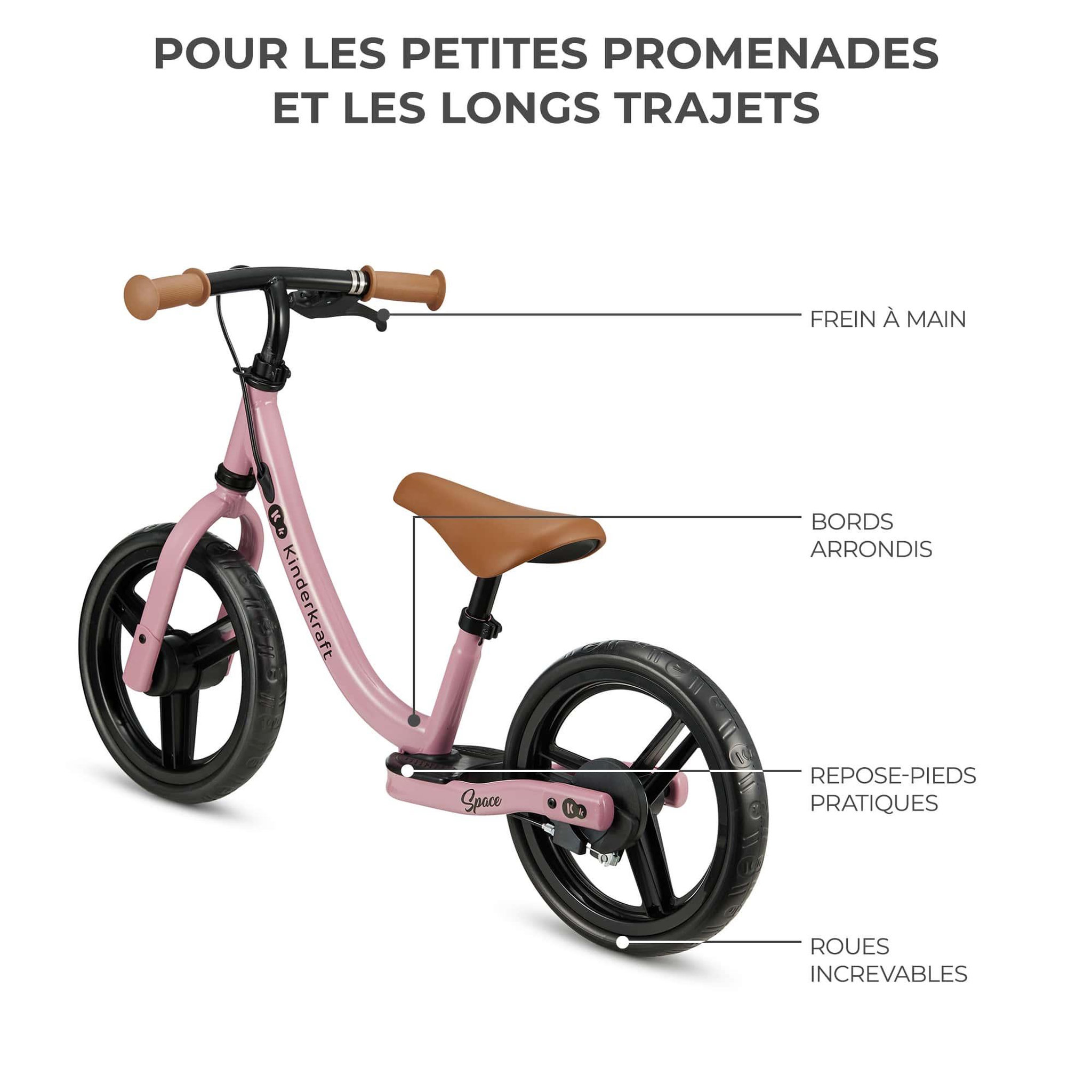 Voir la diapositive 4 : KINDERKRAFT Draisienne enfant avec frein a tambour modele espace
