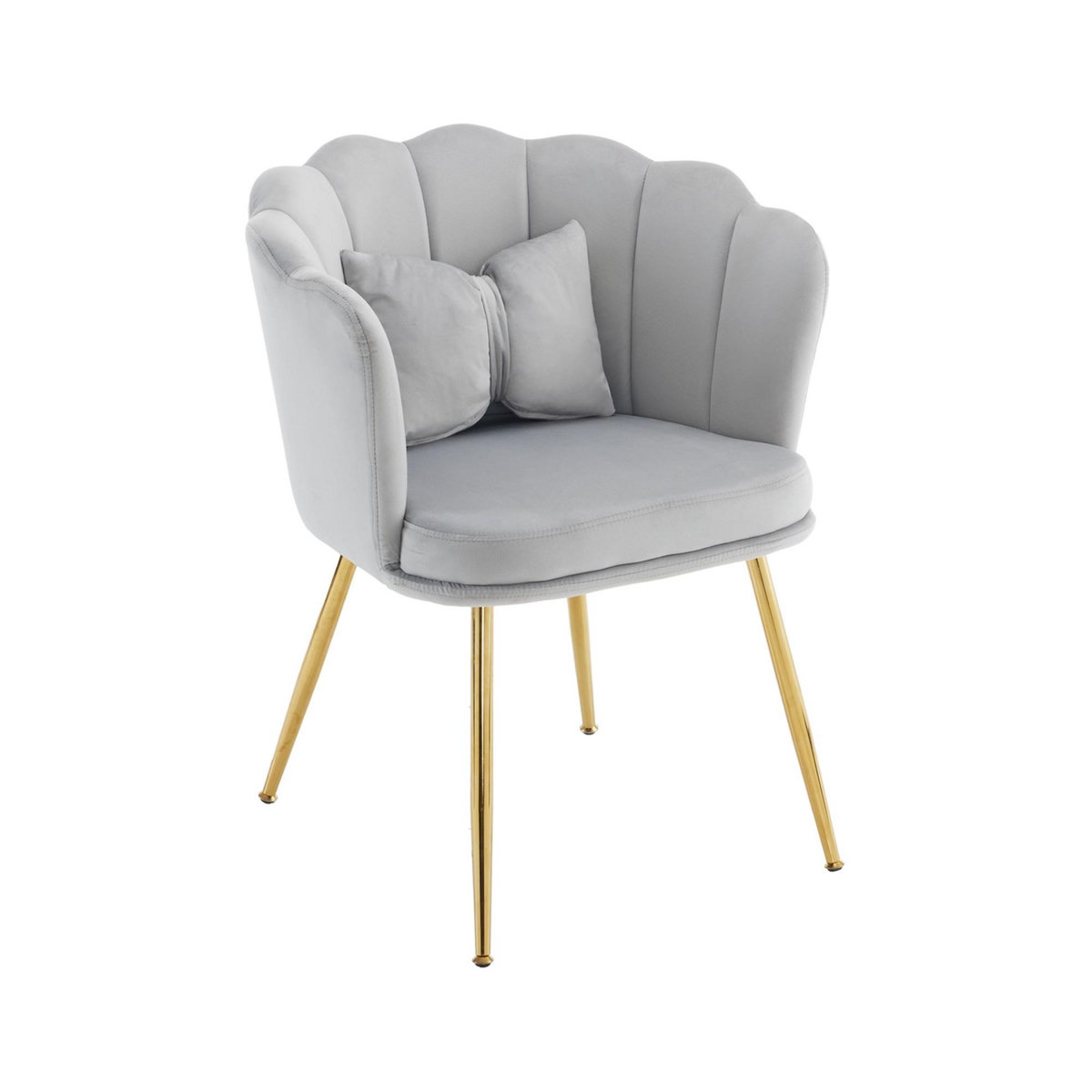 MERAX Fauteuil Fixe Avec Coussin Papillon Et Pieds En Métal Gris
