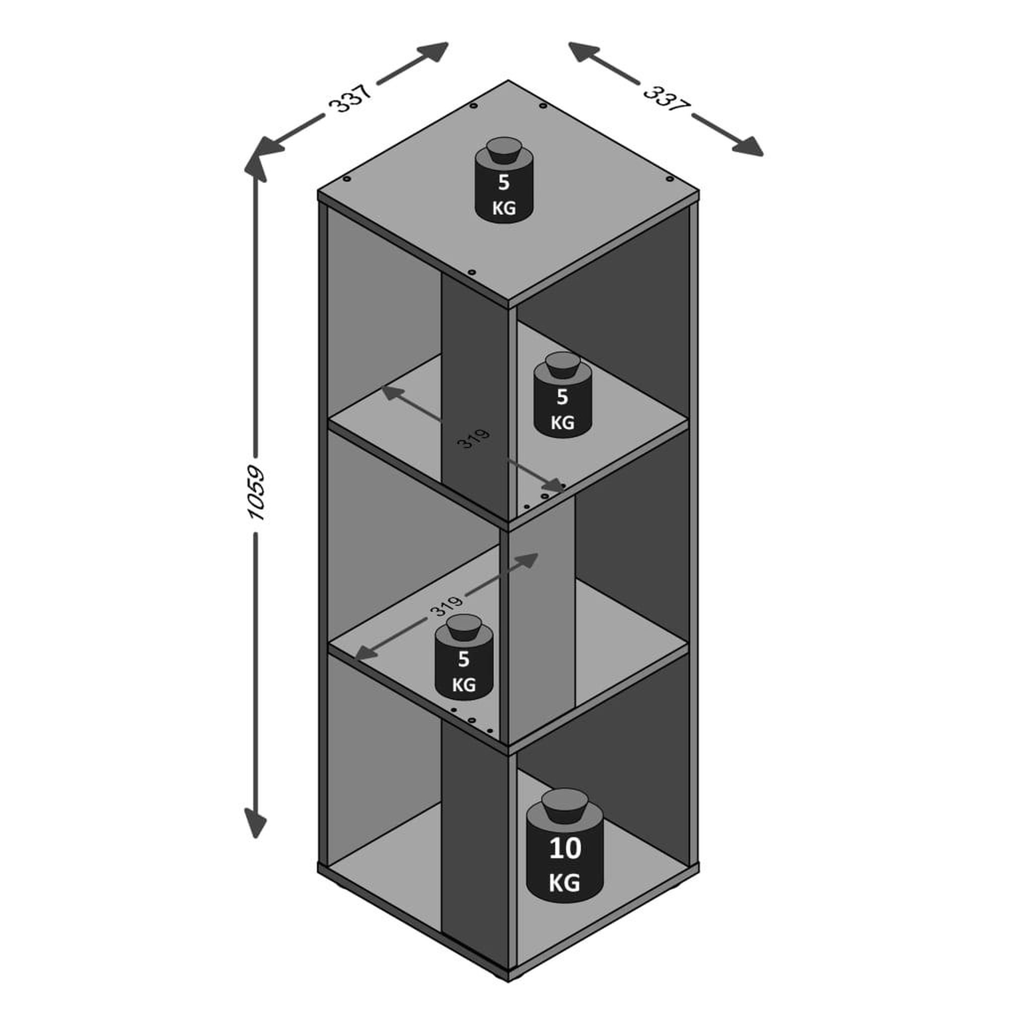Voir la diapositive 6 : FMD FMD Etagere d'angle avec 6 compartiments lateraux chene sonoma