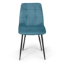 Voir la diapositive 3 : ID MARKET Lot de 6 chaises MILA en velours mix color pastel bleu x2, gris foncé x2, gris clair, rose