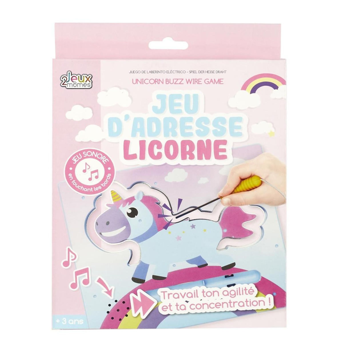 Paris Prix Jeu d'Adresse Enfant  Fil Licorne  22cm Bleu & Rose