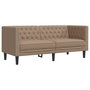 Voir la diapositive 2 : VIDAXL Canape a 2 places Chesterfield cappuccino similicuir