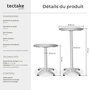 Voir la diapositive 6 : tectake Mange debout En aluminium gris