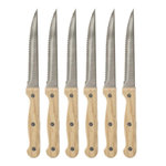 SECRET DE GOURMET Lot de 6 Couteaux à Steak Bois  Dosa  21cm Naturel