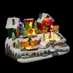 FEERIC LIGHT & CHRISTMAS Village de Noël  Lutin & Père Noël  31cm Multicolore