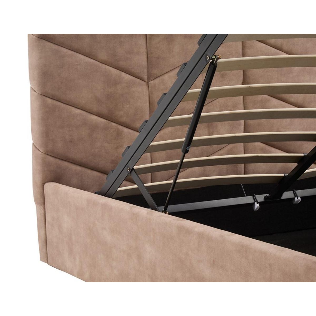 BEST MOBILIER Peonis - lit coffre - 160x200 cm - en velours - sommier inclus