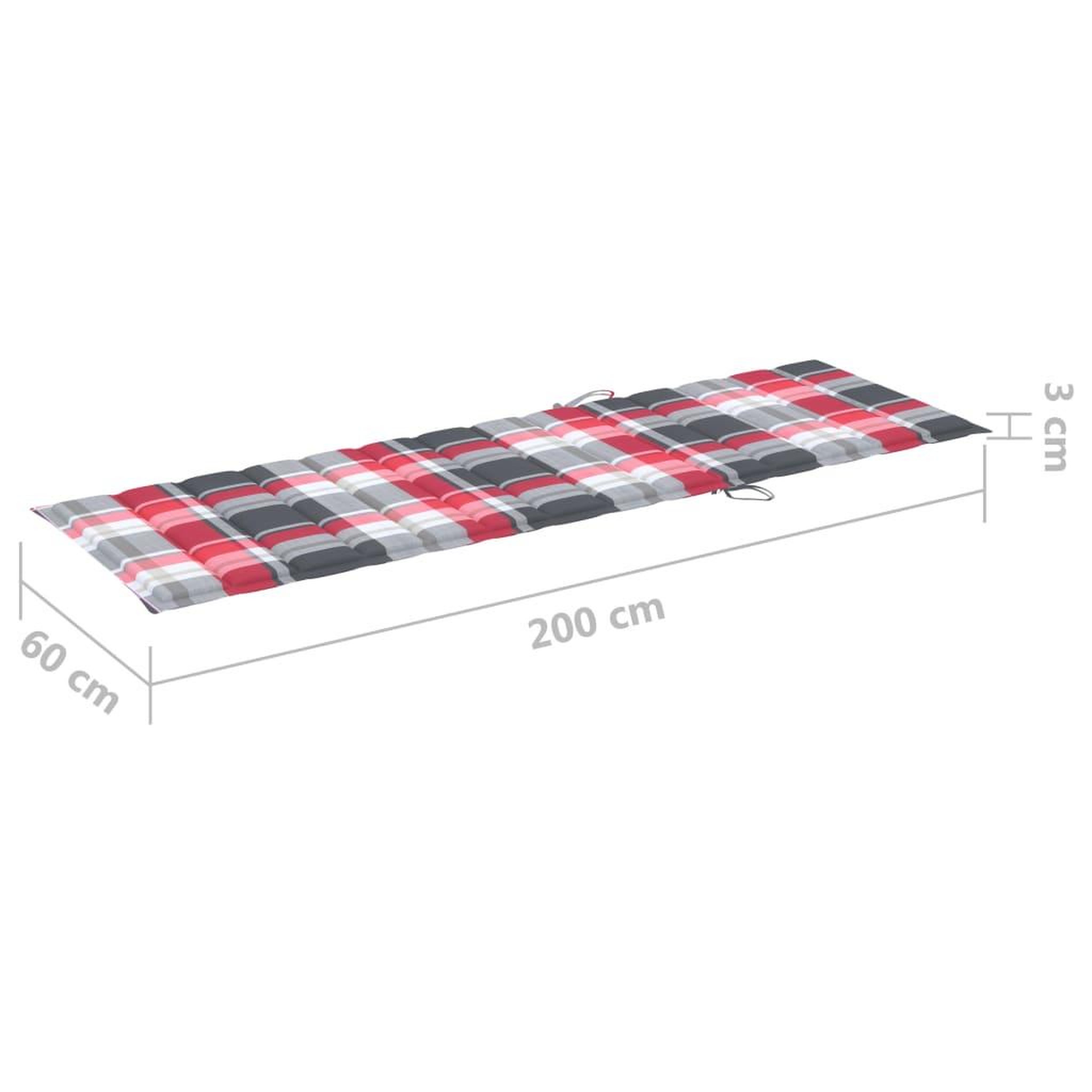 Voir la diapositive 6 : VIDAXL Chaise longue de jardin avec coussin Bois d'acacia solide