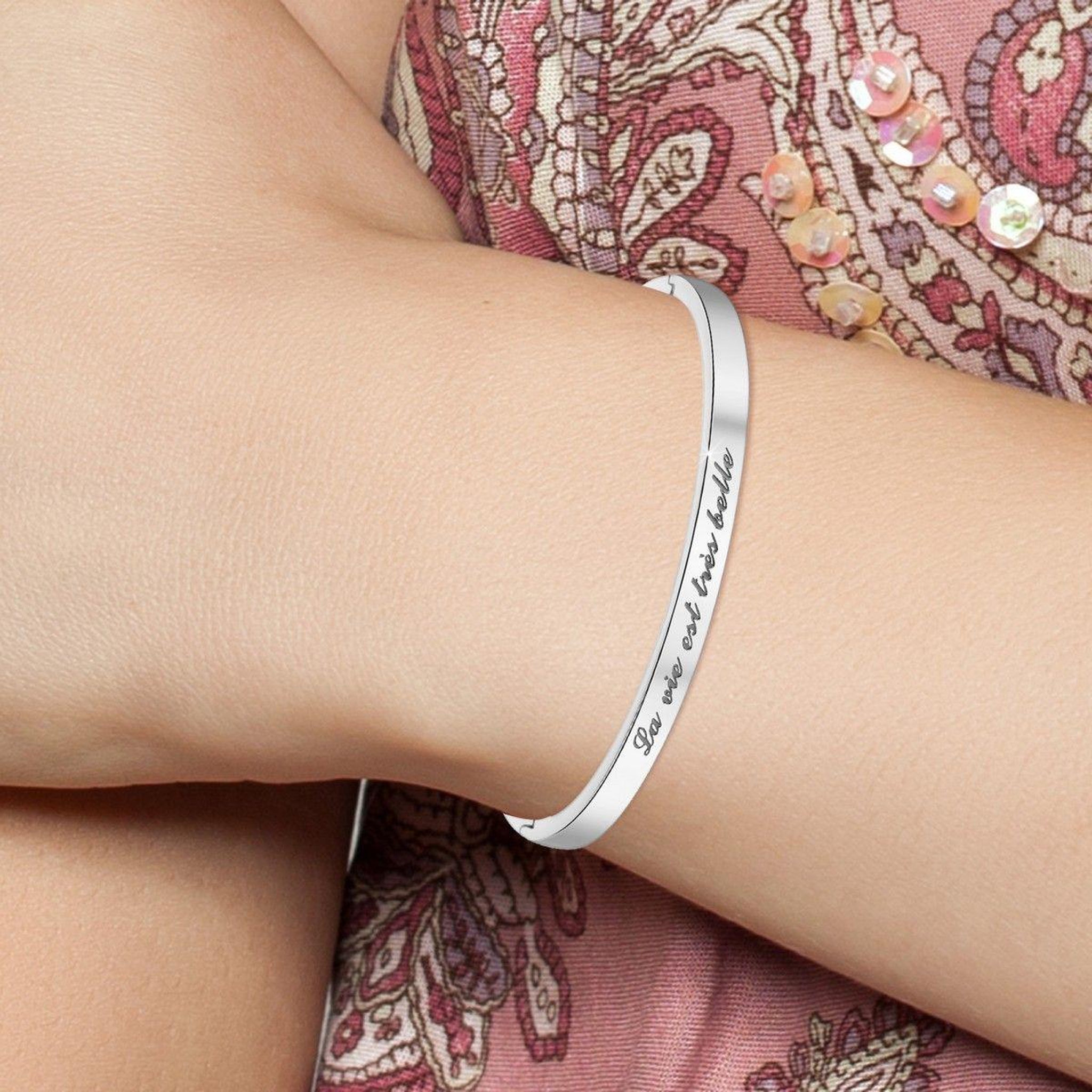 Voir la diapositive 2 : SC CRYSTAL La vie est très belle - Bracelet SC Crystal en Acier Rhodié argenté