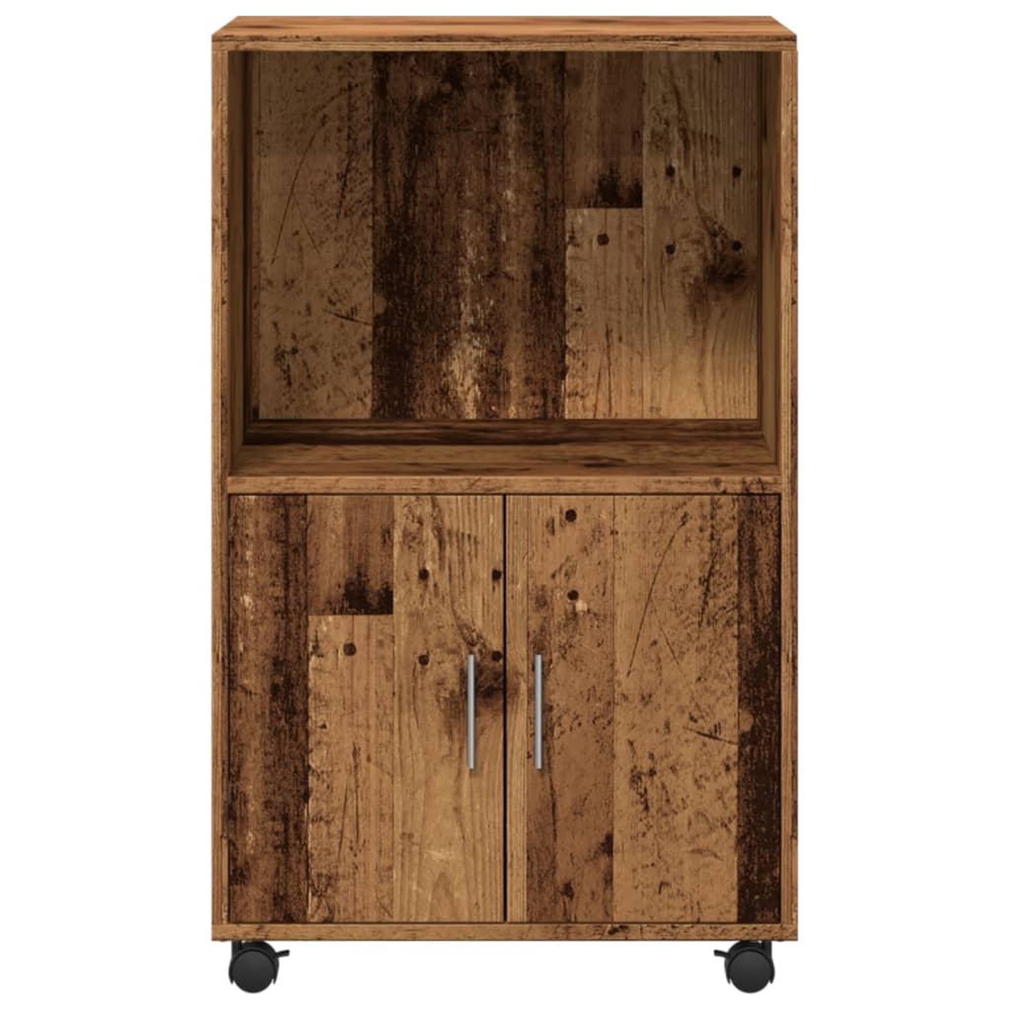 Voir la diapositive 4 : VIDAXL Armoire a roulettes vieux bois 55x40x91 cm bois d'ingenierie