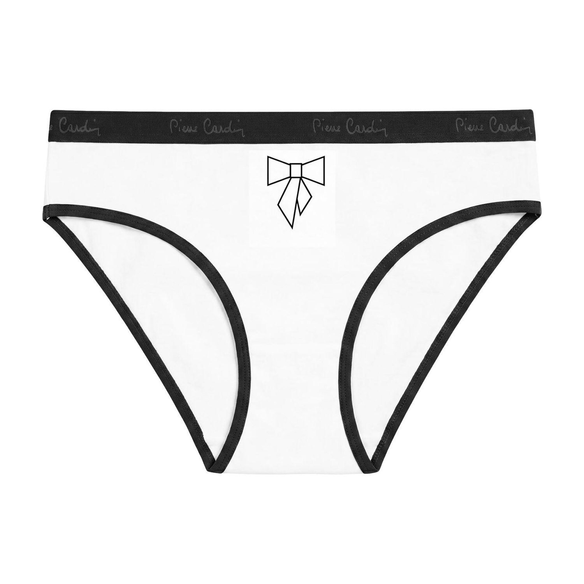 Voir la diapositive 4 : PIERRE CARDIN Lot de 3 slips femme  en coton uni et imprimé ceinture fine 2cm pck6
