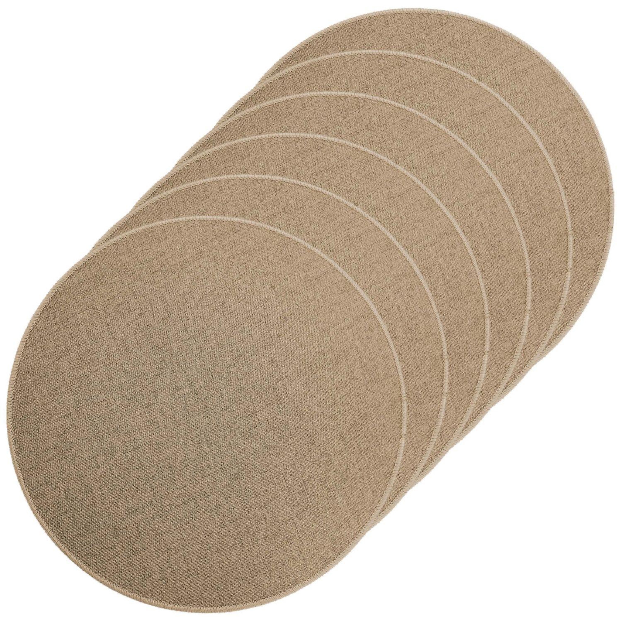 DOUCEUR D'INT�RIEUR Lot de 6 sets de table tissés antidérapants. Coloris disponibles : Gris, Beige