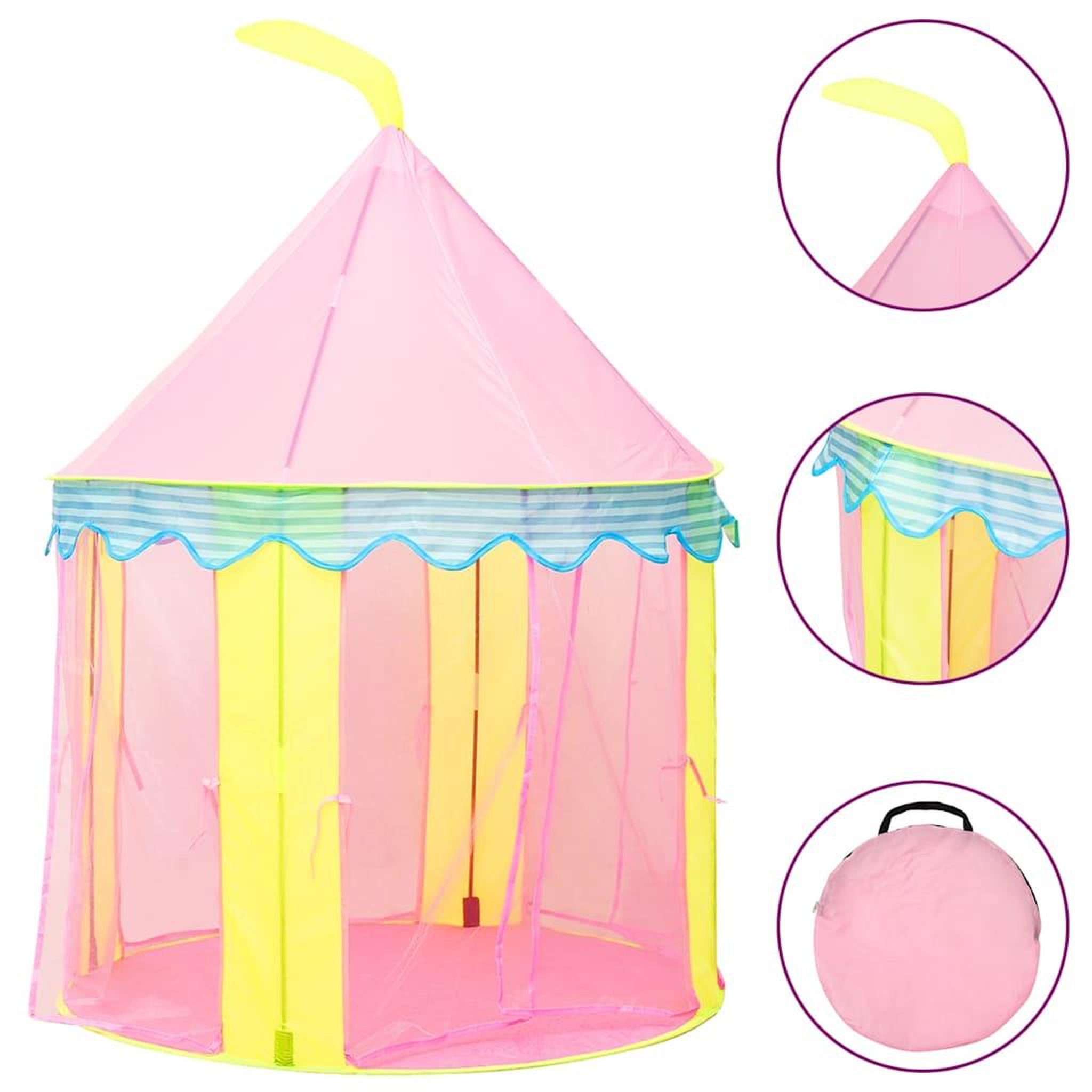 Voir la diapositive 2 : VIDAXL Tente de jeu pour enfants rose 100x100x127 cm
