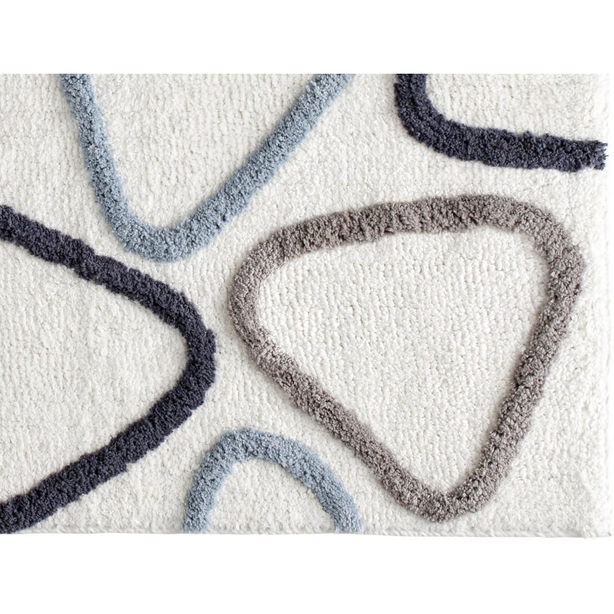 GUY LEVASSEUR Tapis de bain déco géométrique en coton tufté 50x80cm