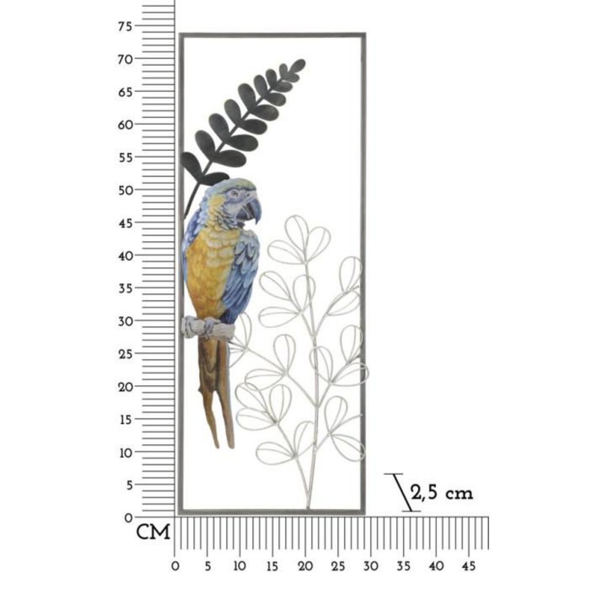 Paris Prix Décoration Murale Encadrée en Métal  Parrot  74cm Multicolore