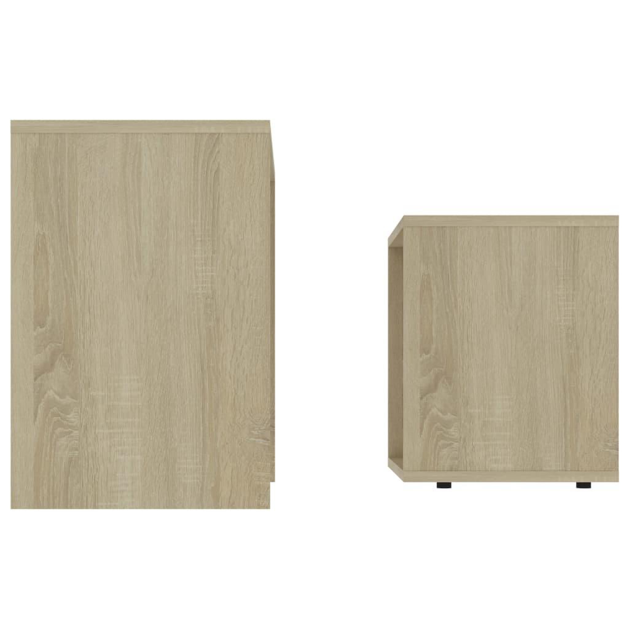 Voir la diapositive 5 : VIDAXL Ensemble de table basse Chene sonoma 48x30x45cm Bois ingenierie