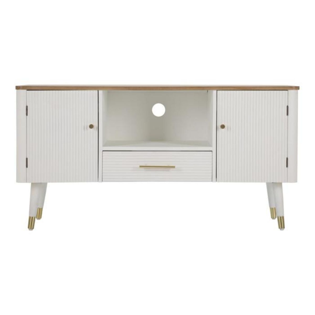 Paris Prix Meuble TV en Bois  Matera  117cm Blanc & Naturel