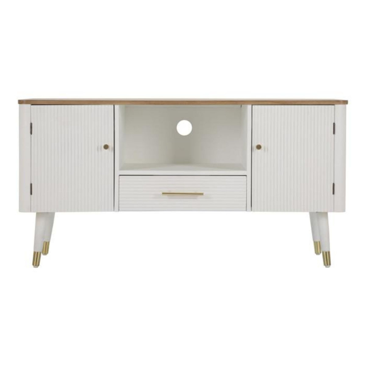 Paris Prix Meuble TV en Bois  Matera  117cm Blanc & Naturel