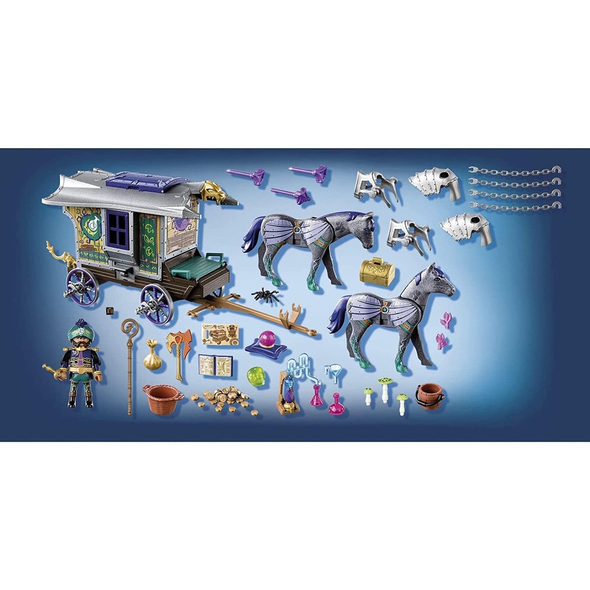 Voir la diapositive 4 : PLAYMOBIL Novelmore Violet Vale - Marchand et chariot