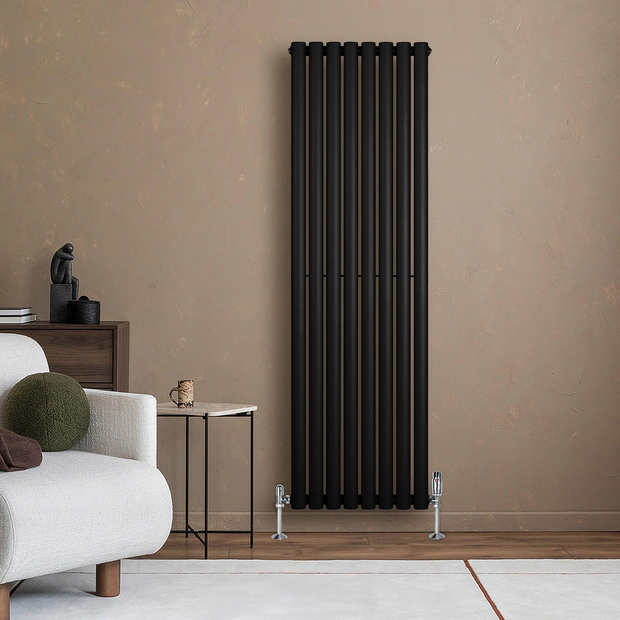 Voir la diapositive 4 : MONSTERSHOP Radiateur à colonnes ovales & vannes, 1 panneau - 1600 x 480 mm