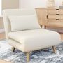 Voir la diapositive 2 : ID MARKET Fauteuil convertible ROMEO lit d'appoint 1 place 80x190 cm bouclette blanc