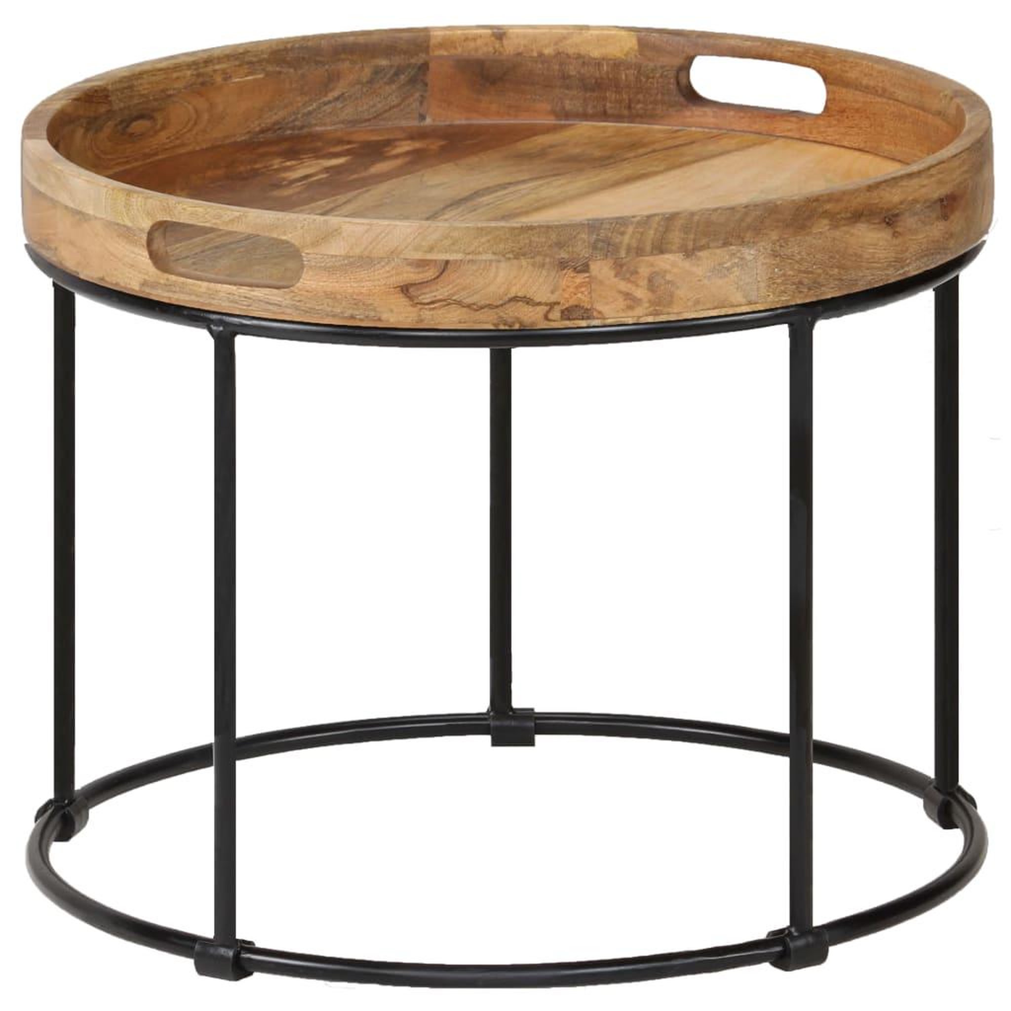 Voir la diapositive 1 : VIDAXL Table basse Bois de manguier massif et acier 50x40 cm