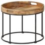 Voir la diapositive 1 : VIDAXL Table basse Bois de manguier massif et acier 50x40 cm