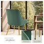 Voir la diapositive 4 : tectake Chaise rembourrée en velours rembourré vert Lot de 6
