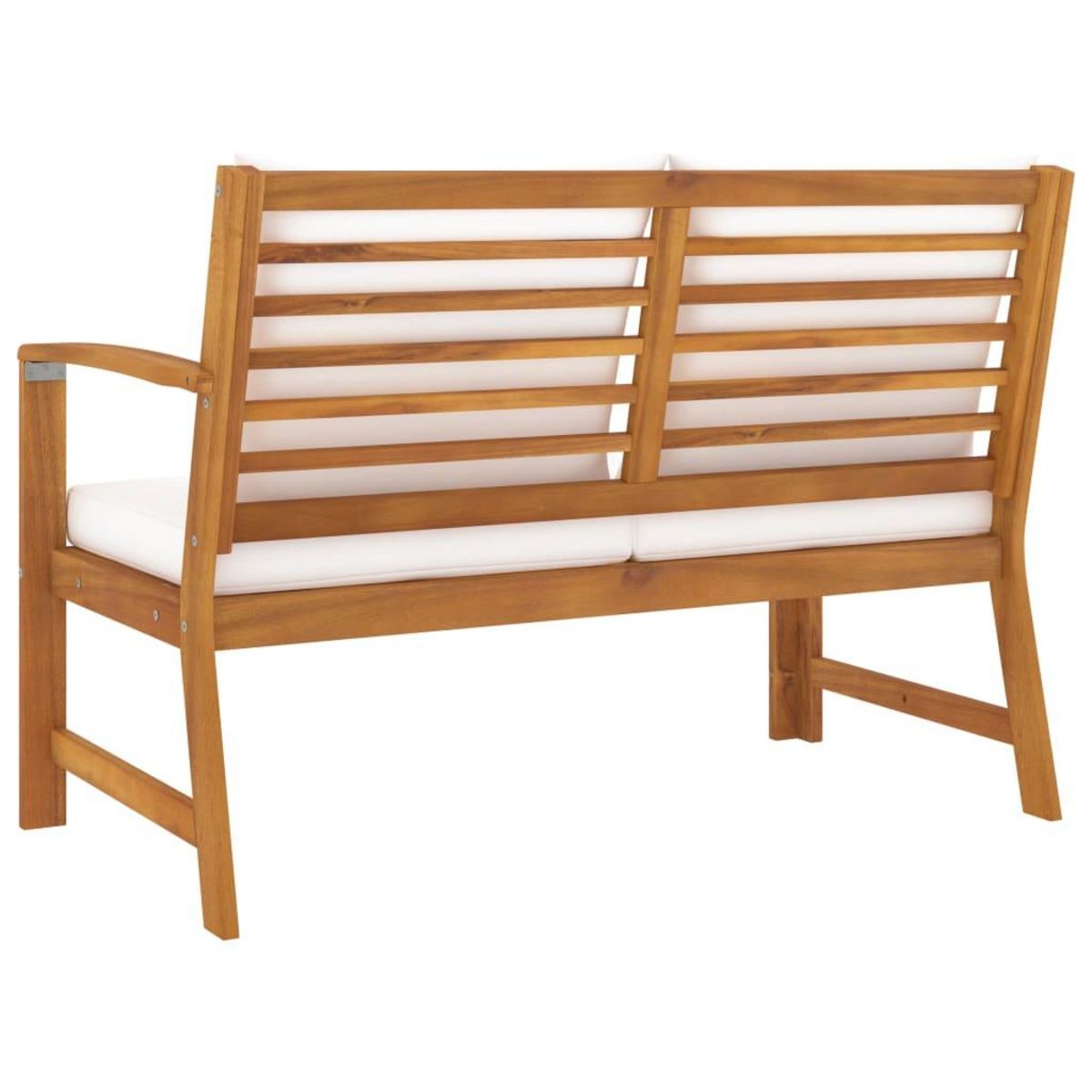 VIDAXL Banc de jardin 114,5 cm avec coussin creme Bois solide d'acacia