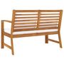 Voir la diapositive 4 : VIDAXL Banc de jardin 114,5 cm avec coussin creme Bois solide d'acacia