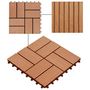 Voir la diapositive 4 : VIDAXL Carreau de terrasse 11 pcs WPC 30 x 30 cm 1 m^2 Couleur Teck