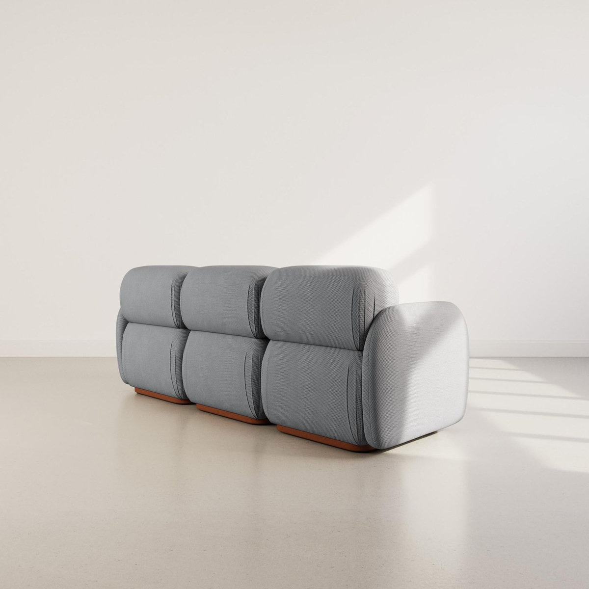 LISA DESIGN Penelope - canapé droit modulable 3 places en velours texturé