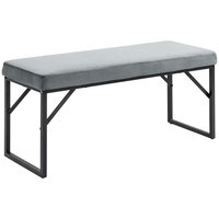 HOMCOM Banc Banquette capitonnée Bout de lit Style Classique Chic dim. 118L  x 45l x 42H cm piètement métal doré Velours Gris Clair : : Cuisine  et Maison