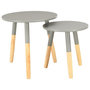 Voir la diapositive 1 : VIDAXL Tables d'appoint 2 pcs Gris Pin massif