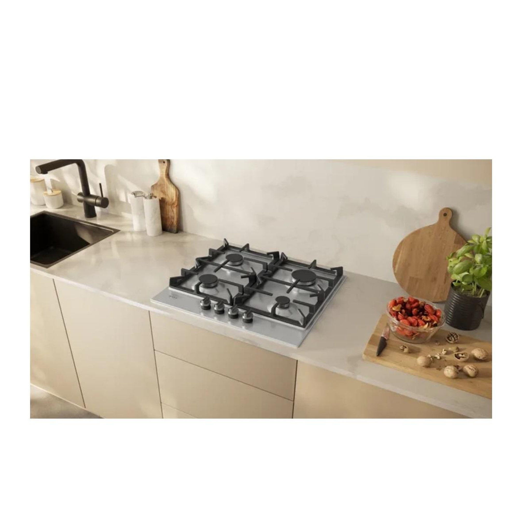 Voir la diapositive 4 : Neff Table de cuisson gaz 60cm 4 feux inox - T26CIP8N0