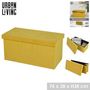 Voir la diapositive 4 : DIVERS Banc de rangement pliable Kube en velours côtelé - Jaune