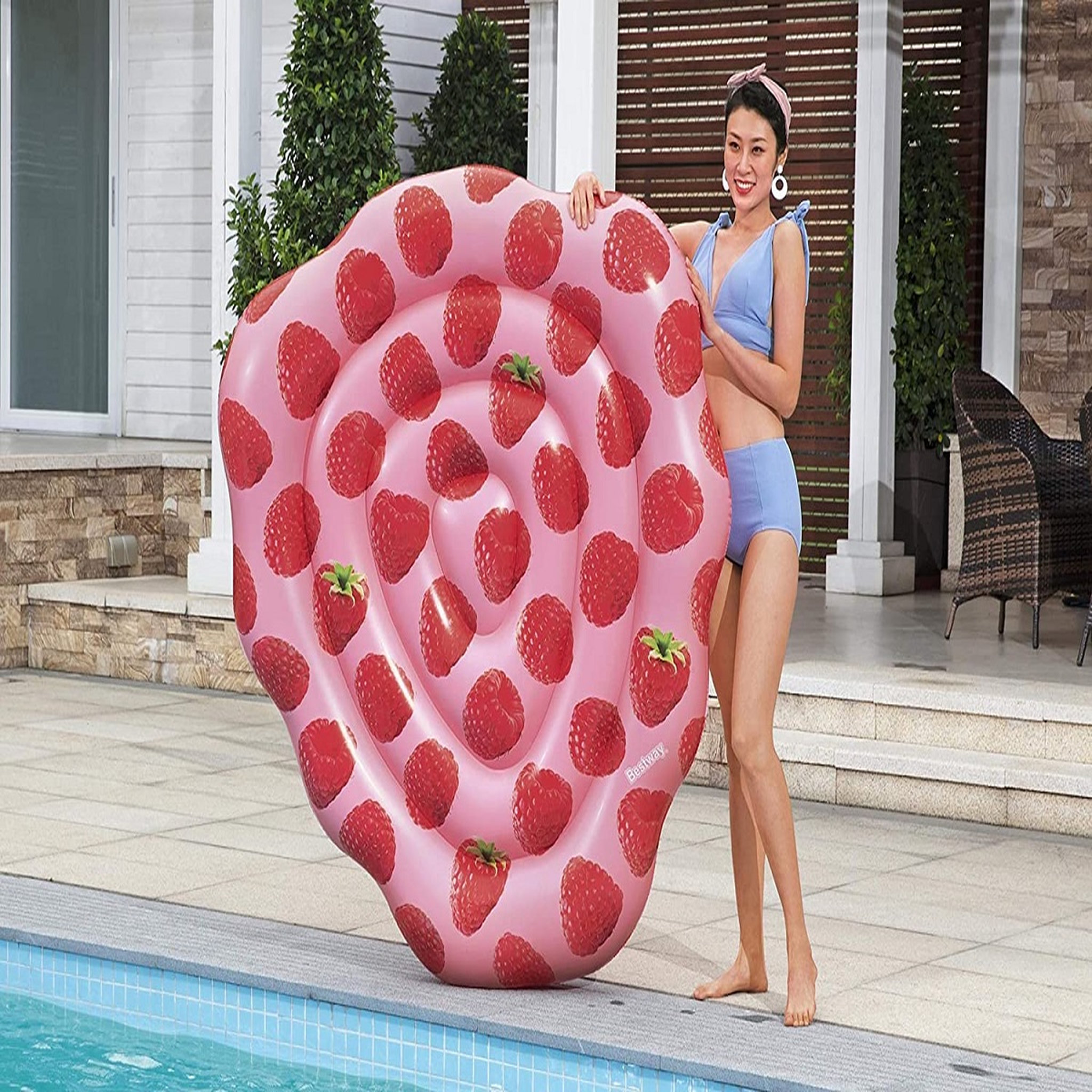 Voir la diapositive 4 : BESTWAY Matelas pneumatique framboises 161 x 151 cm