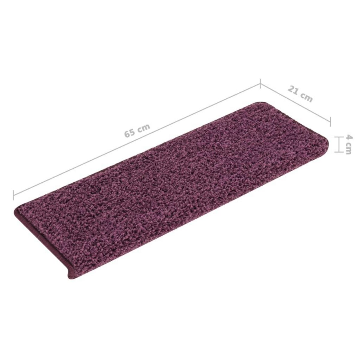 VIDAXL Tapis d'escalier 15 pcs 65x21x4 cm Violet fonce
