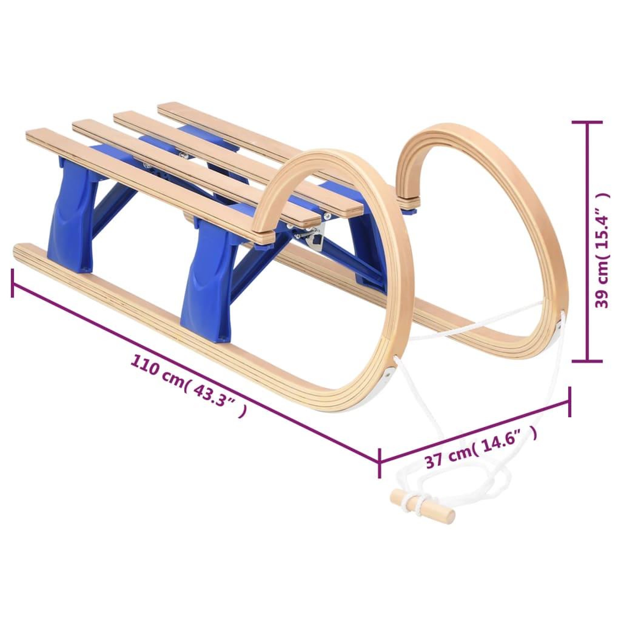 Voir la diapositive 6 : VIDAXL Traîneau pliable 110 cm Contreplaque