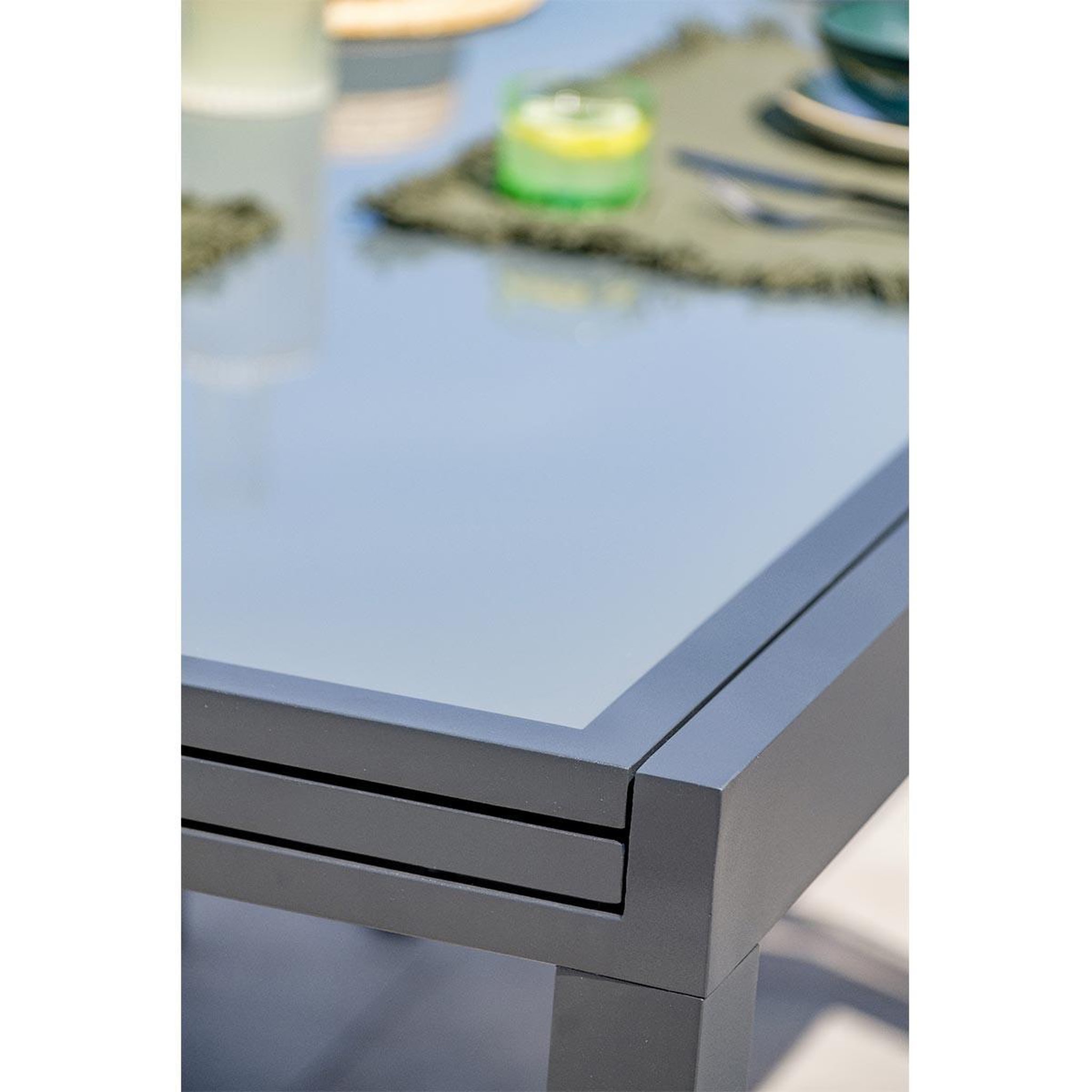 Voir la diapositive 6 : DCB GARDEN Ensemble Table de Jardin 8 Chaises & 2 Fauteuils  Tolede  135-270cm Gris Anthracite