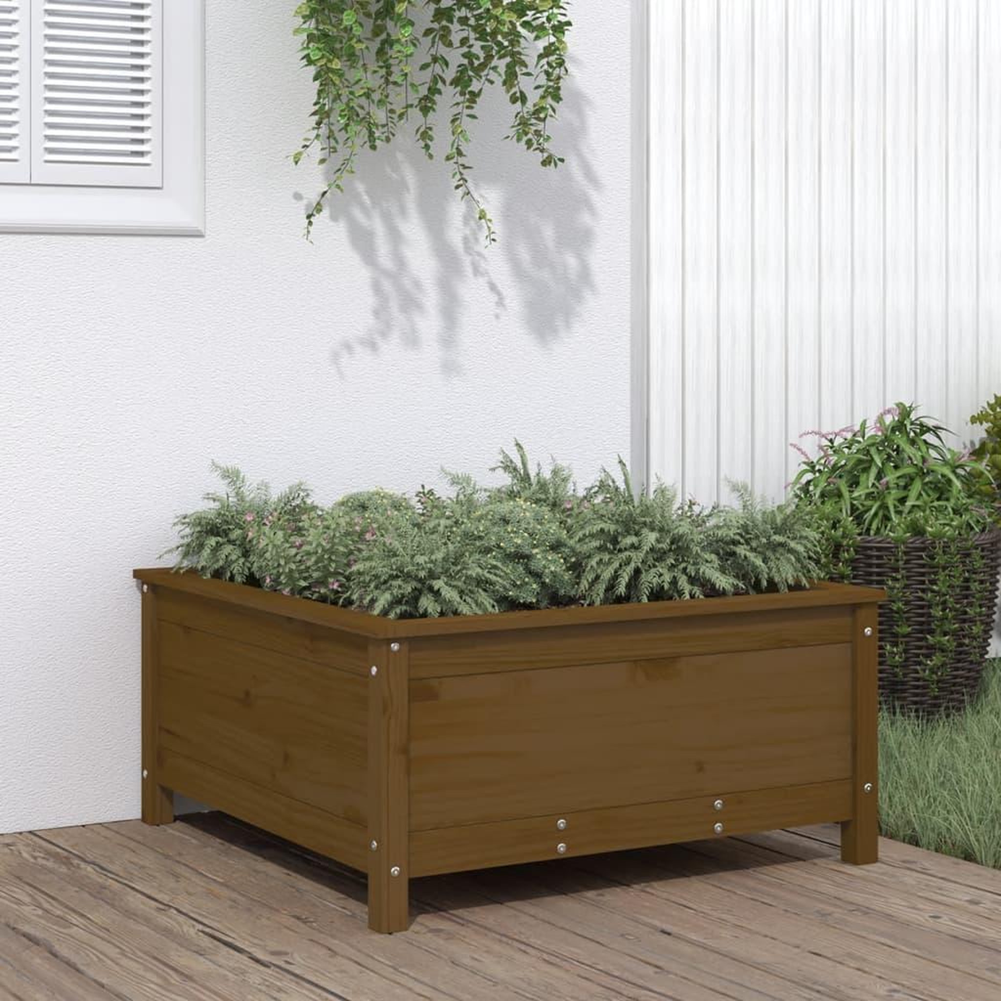 VIDAXL Jardiniere marron miel 82,5x82,5x39 cm bois massif de pin