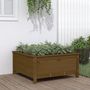 Voir la diapositive 1 : VIDAXL Jardiniere marron miel 82,5x82,5x39 cm bois massif de pin