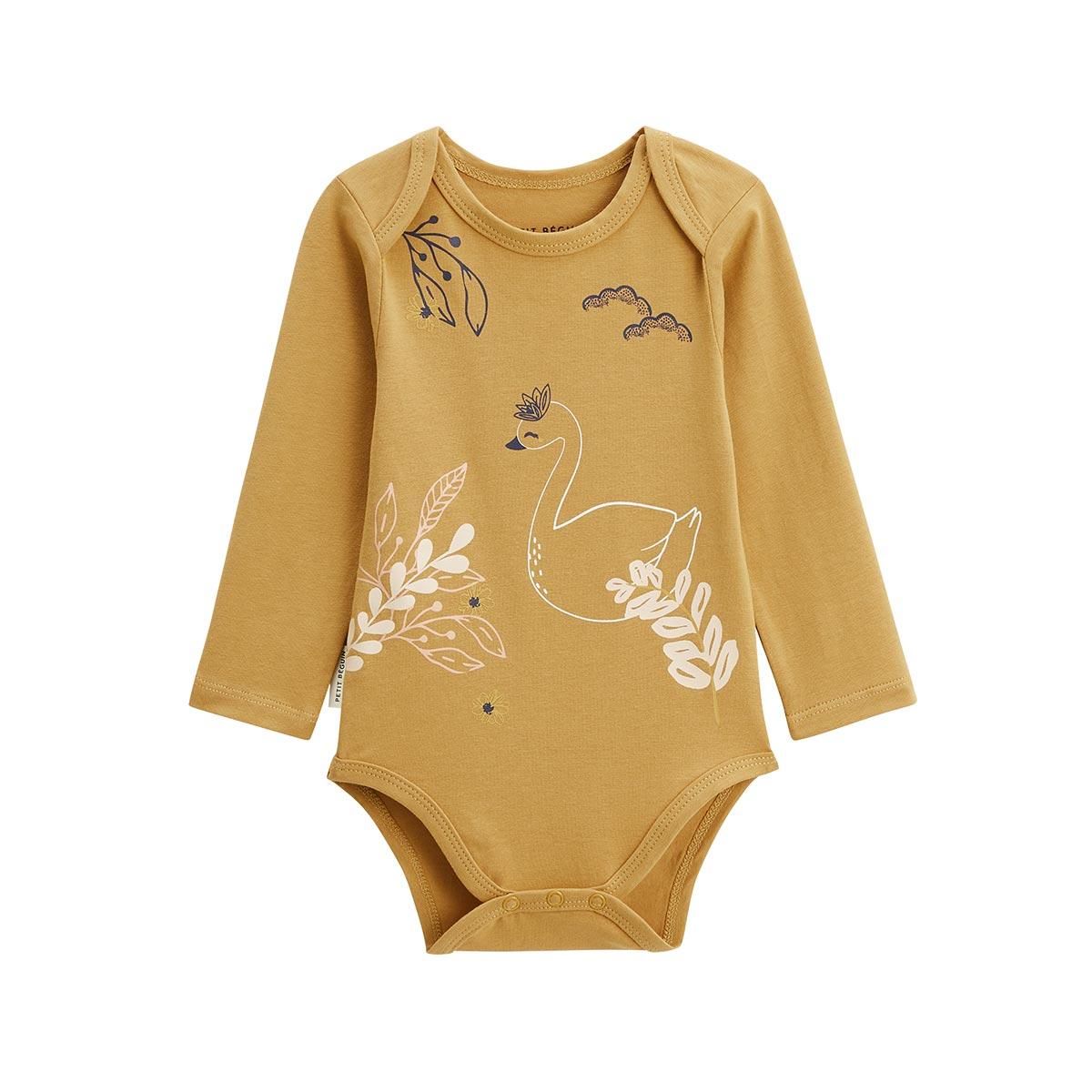 Petit Béguin Lot de 2 bodies bébé manches longues Swan