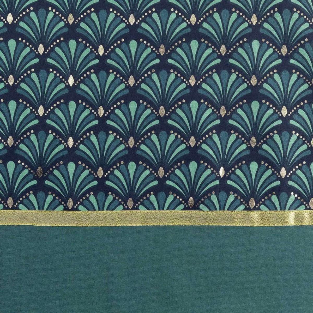 Douceur d'Intérieur Rideau à œillets 140x240 uni top métallisé Artchic bleu coton