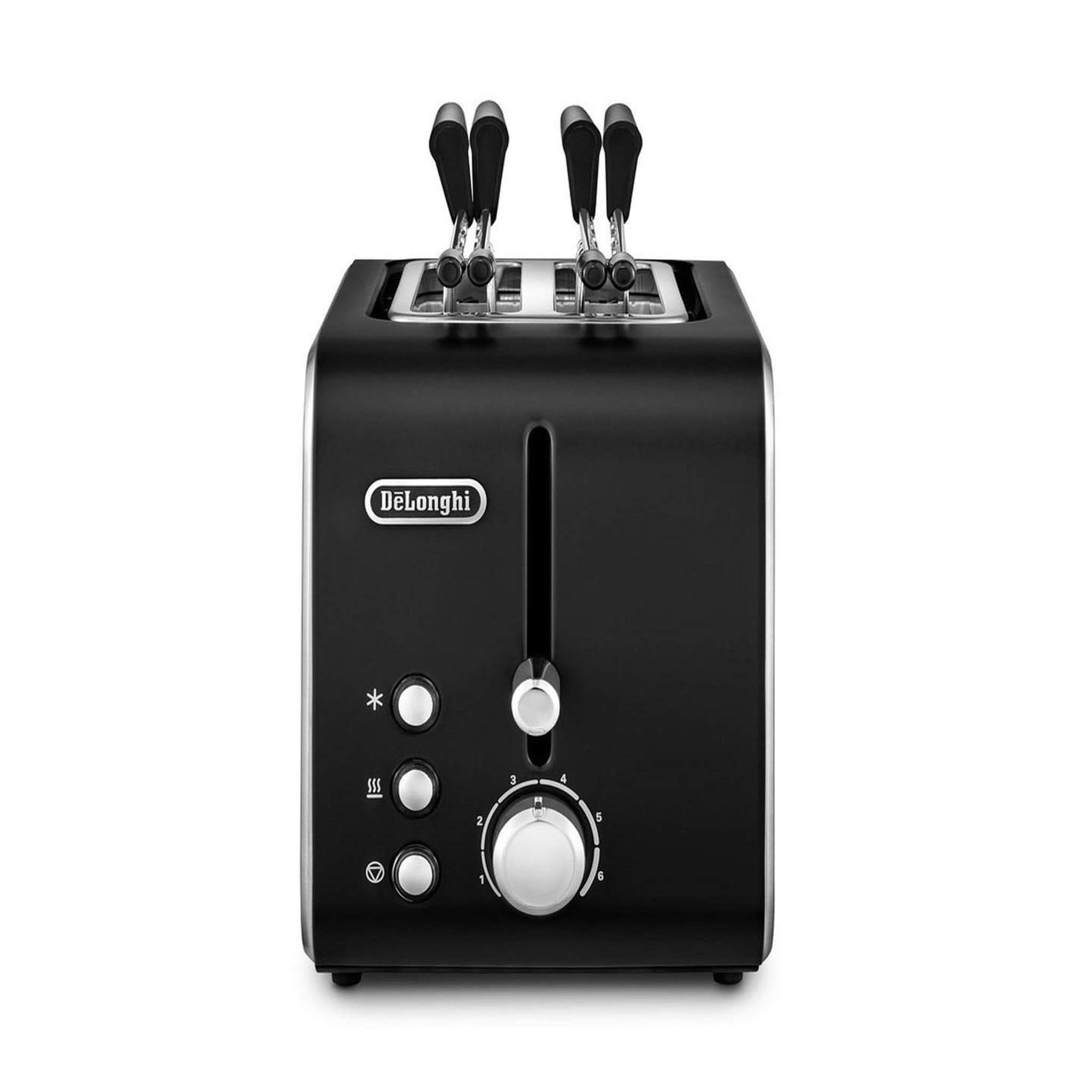 Voir la diapositive 3 : DELONGHI Grille-pain De'Longhi CTX2203.BK 2 tranches noir et argent