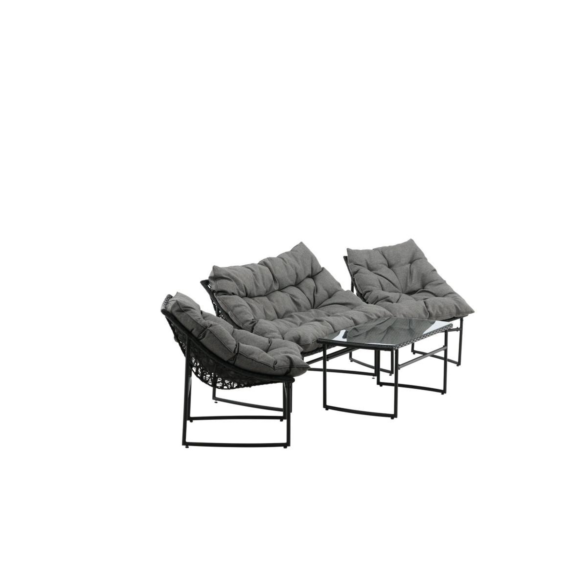 Voir la diapositive 3 : Paris Prix Salon de jardin en métal  tina  117cm noir