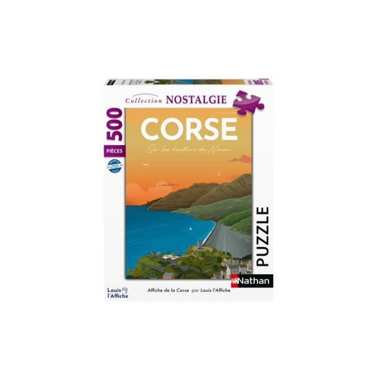 Nathan Nathan-Puzzle 500 pieces-Affiche de la Corse/Louis l'Affiche-Adultes et enfants des 10 ans-Puzzle de qualité supérieure-120009