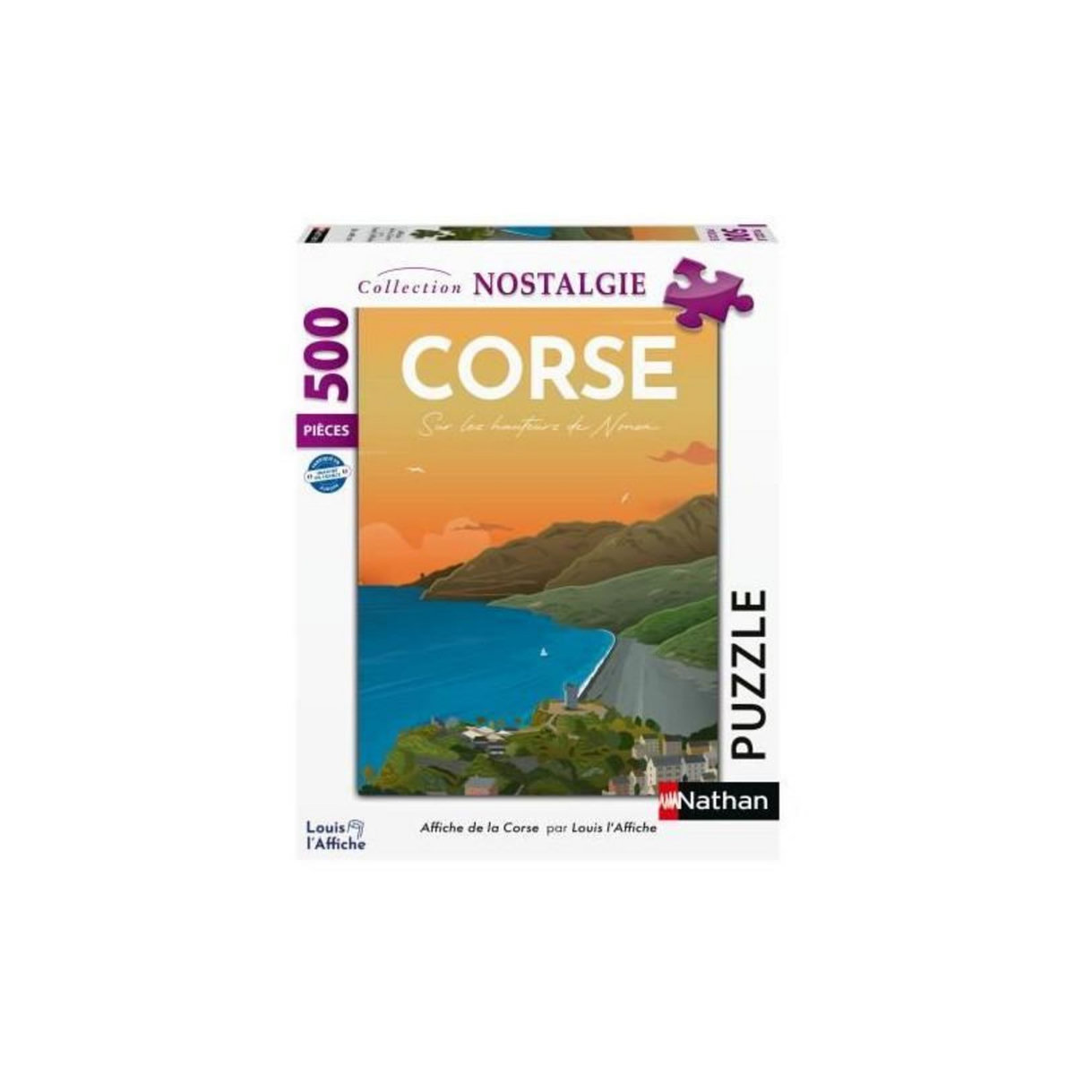 Nathan Nathan-Puzzle 500 pieces-Affiche de la Corse/Louis l'Affiche-Adultes et enfants des 10 ans-Puzzle de qualité supérieure-120009