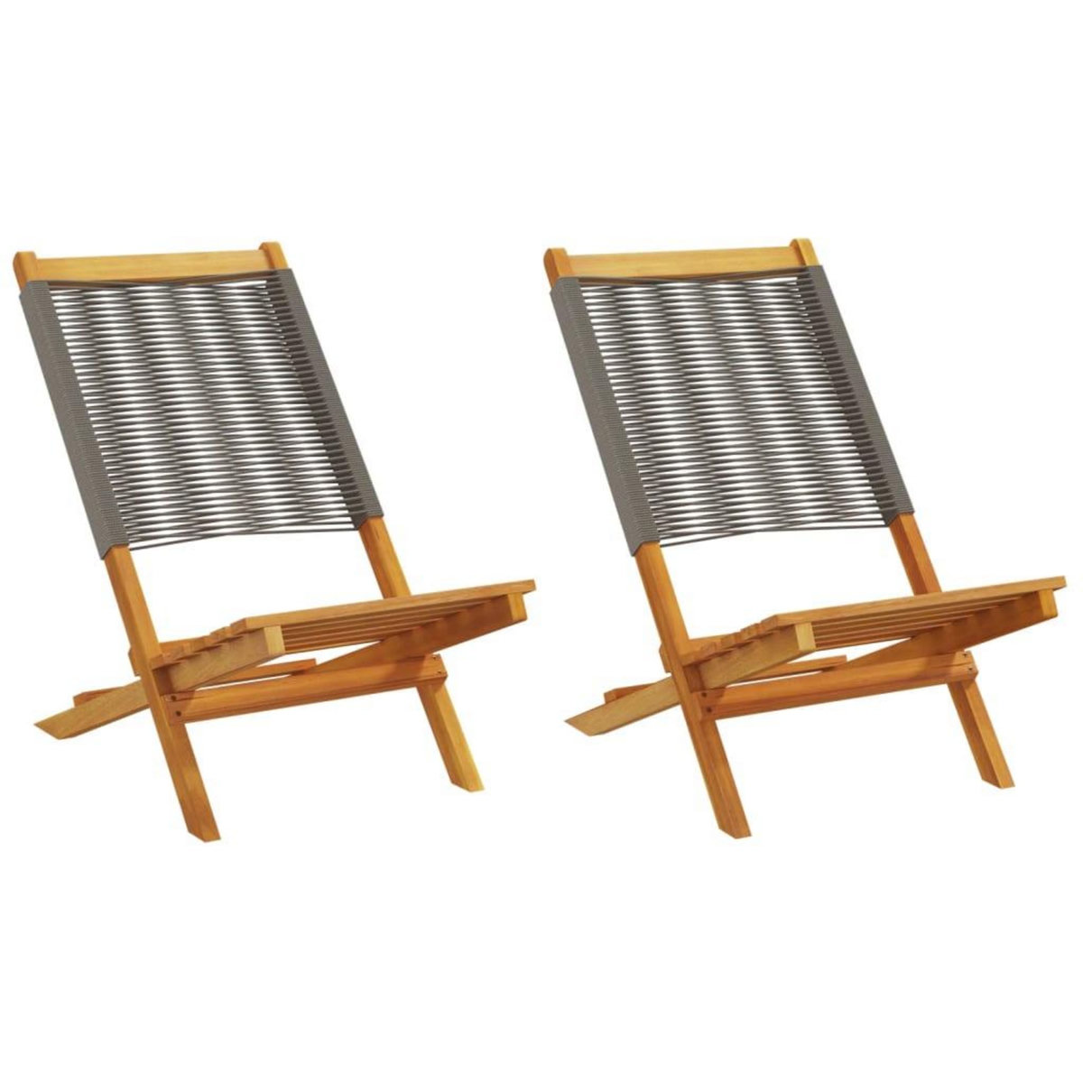 VIDAXL Chaises de jardin lot de 2 gris bois d'acacia et polypropylene