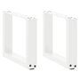 Voir la diapositive 1 : VIDAXL Pieds de table basse forme de U 2 pcs blanc 30x(30-31) cm acier